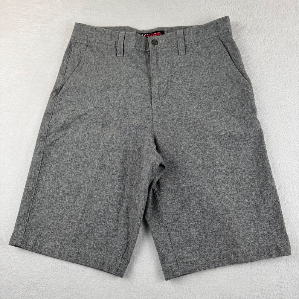 Tony Hawk Chino Shorts Mens 32 Grey Textured Cotton Skater Relaxed Fit